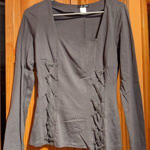 Square neck criss-cross detail top